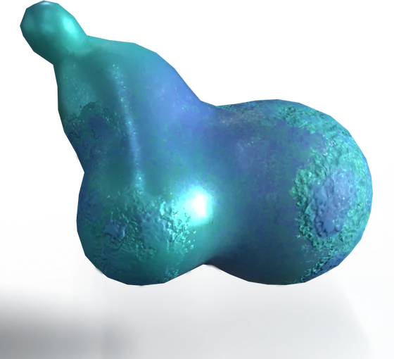 A rounded, gourd-like creature shell derived from a ceramic vessel.