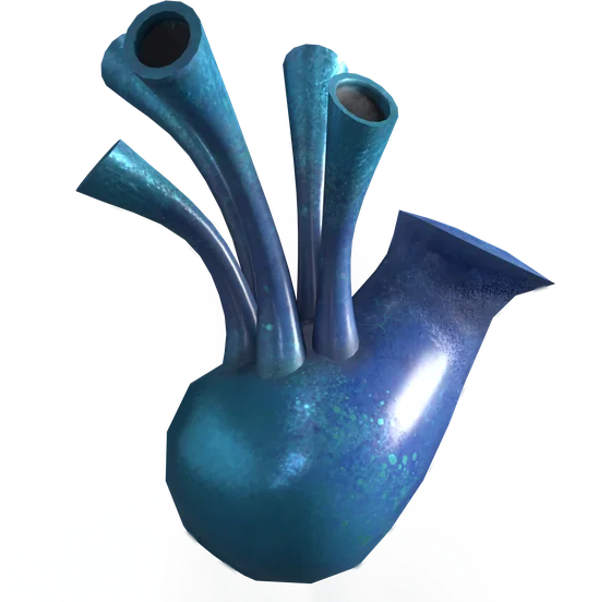 A creature shell with a bulbous base and several rising spouts.